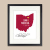 Ohio Wedding Map Print // ANY State or City