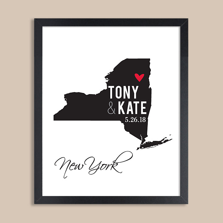 New York Wedding Map Print // ANY State or City