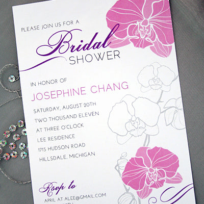 Orchid Floral Invitation // Bridal Shower, Engagement, Birthday