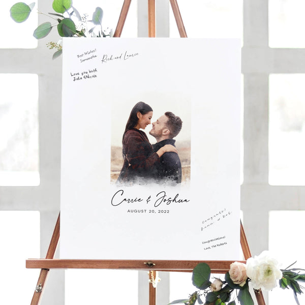 Personalized Wedding Guest Book Sign with Couples Acutal