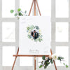 Floral Watercolor Wreath Wedding Guest Book Alternative with Photo //  Poster or Canvas