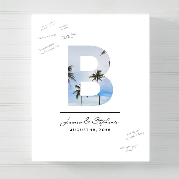 Initial Monogram Wedding Guest Book Alternative // Poster or Canvas
