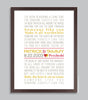 Personalized Wedding Gift, Song Lyrics Wall Print (custom song lyric art) first dance song, custom colors