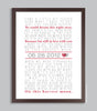 Custom Wedding Anniversary Gift, Personalized Wedding Print, Set of two prints (song lyrics, poem, vows )