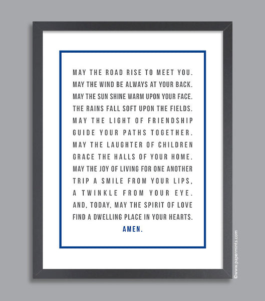 Prayer Print, Subway Art Poster (Personalized Quote, Poem, Inspirational Quote, Message, Song Lyrics) blue, custom colors