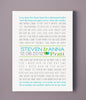 Personalized CANVAS Art (custom wedding song, lyric art, first dance song) in blue & green, custom colors