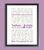 Personalized Wedding Gift, Song Lyrics Wall Print (custom song lyric art) first dance song, custom colors