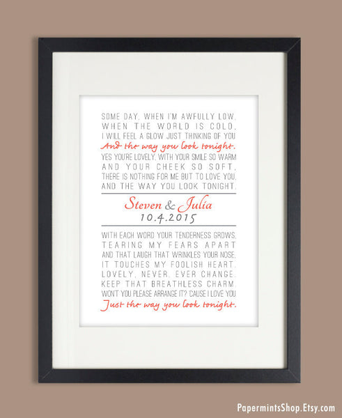 Custom Song Lyrics Print // Italicized